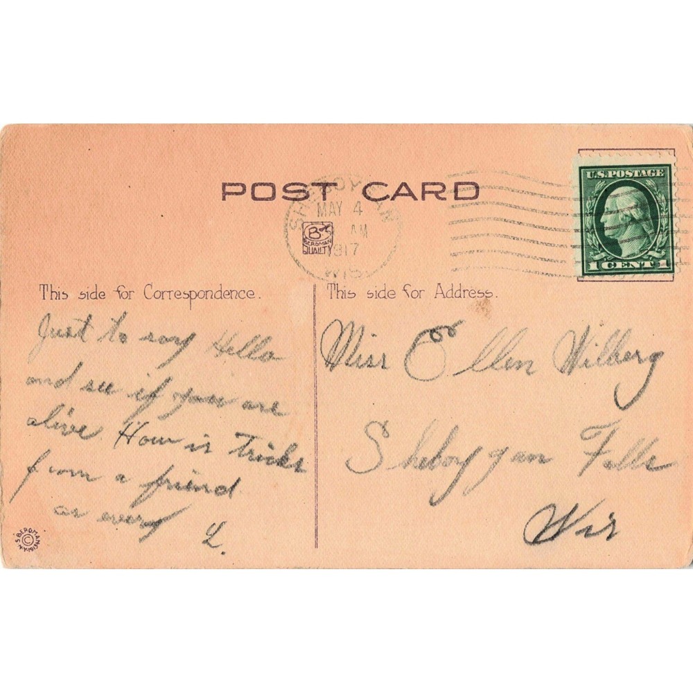 Vtg 1917 Bergman Quality Postcard Comic Children Love Business 8862 RPPC - Picture 2 of 2